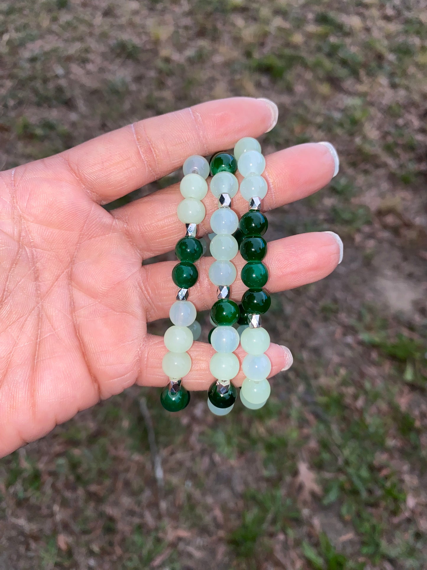 Green Jada Bracelet Set