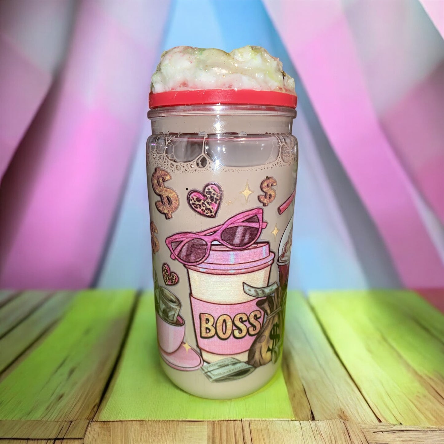 {NEW} 16oz Boss Latte Snowglobe Tumbler