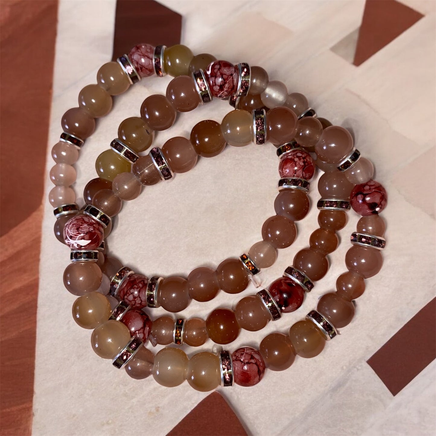 {NEW} Berry Luxe Beaded Bracelet Stack 💚💜 | Glam Stretch Set, Mocha Glam Beaded Bracelet Set 🤎✨ | Earthy Luxe Stack, Nude Elegance Beaded Bracelet Stack 🤎🤍 | Neutral Chic Set