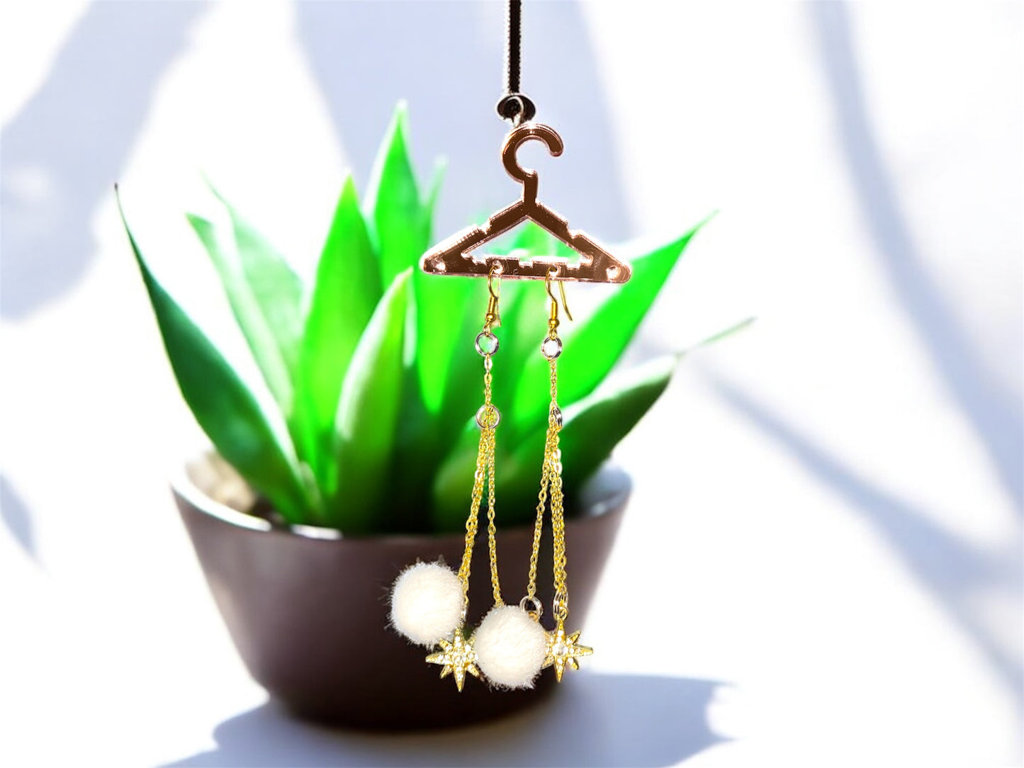 Fuzzy Eyez Earrings {WHITE}