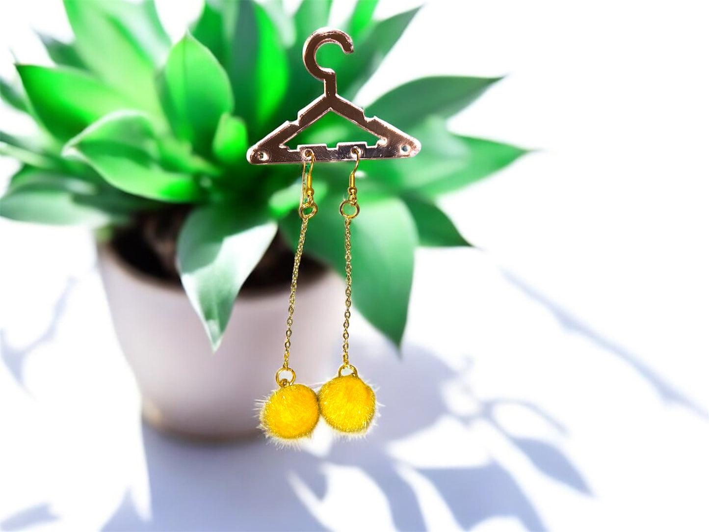 Fuzzy Eyez Earring {Yellow}