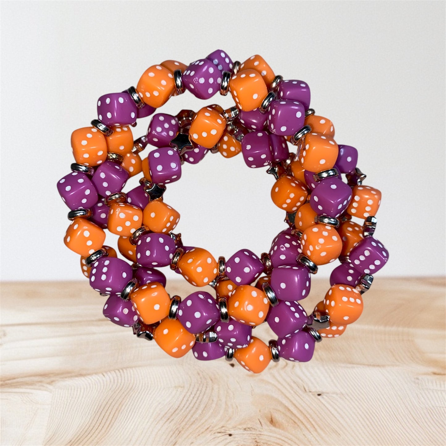 {NEW} Dice Style {Orange & Purple} Bracelets