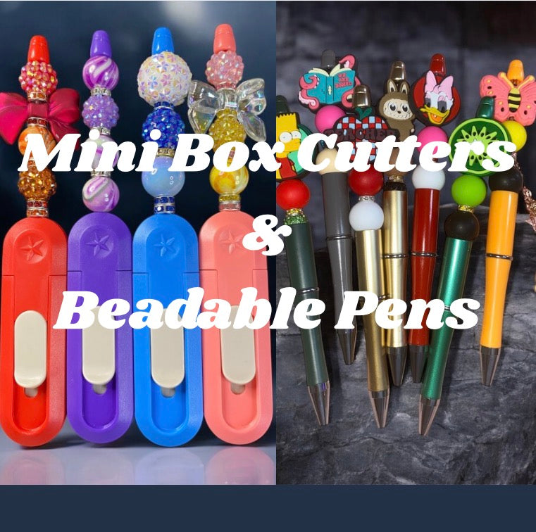 Mini Box Cutters & Beadable Pens – Cute, Functional & Fully Customizable