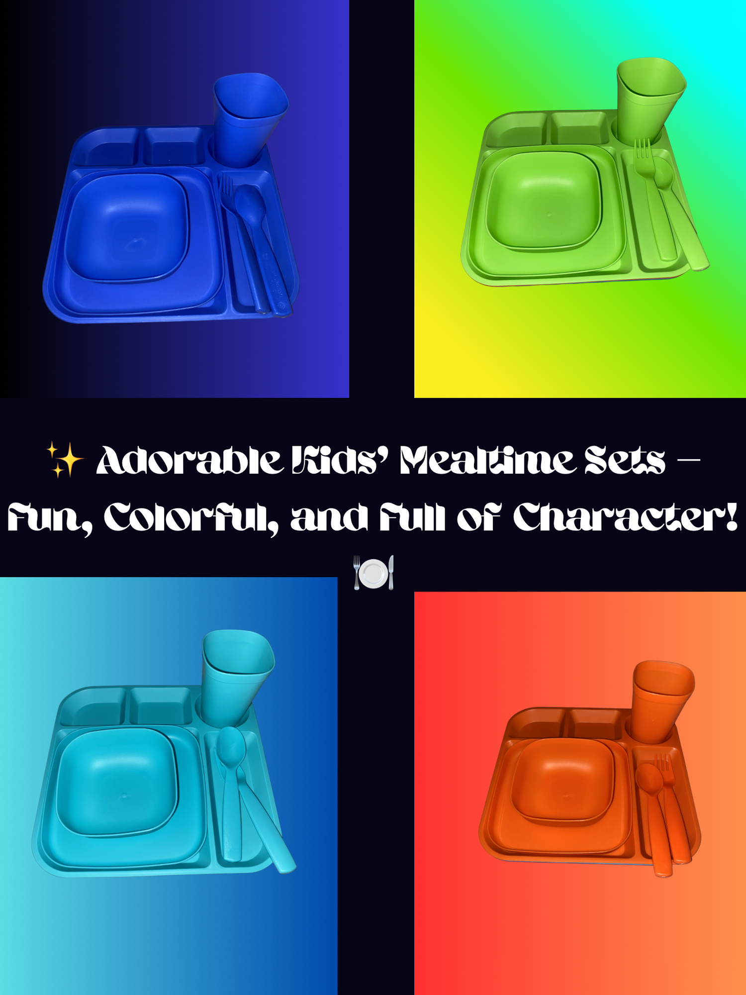 ✨ Adorable Kids' Mealtime Sets – Fun, Colorful, and Full of Character! 🍽️