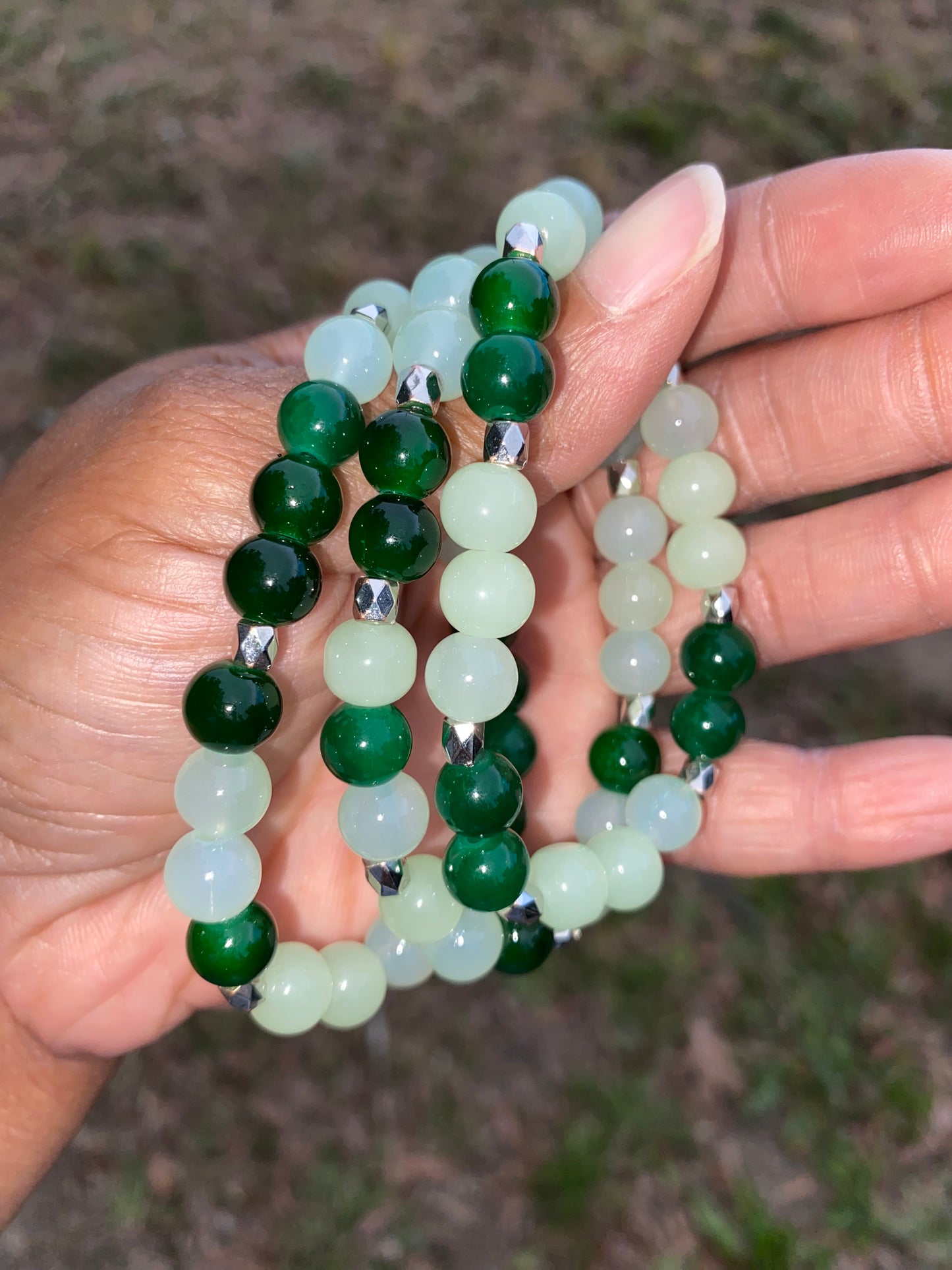Green Jada Bracelet Set