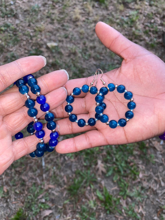 Blue Slushy Bracelet & Earrings