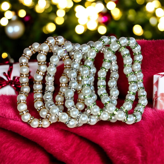 Pearl’s Bling Bracelets {Silver,Green,Gold}