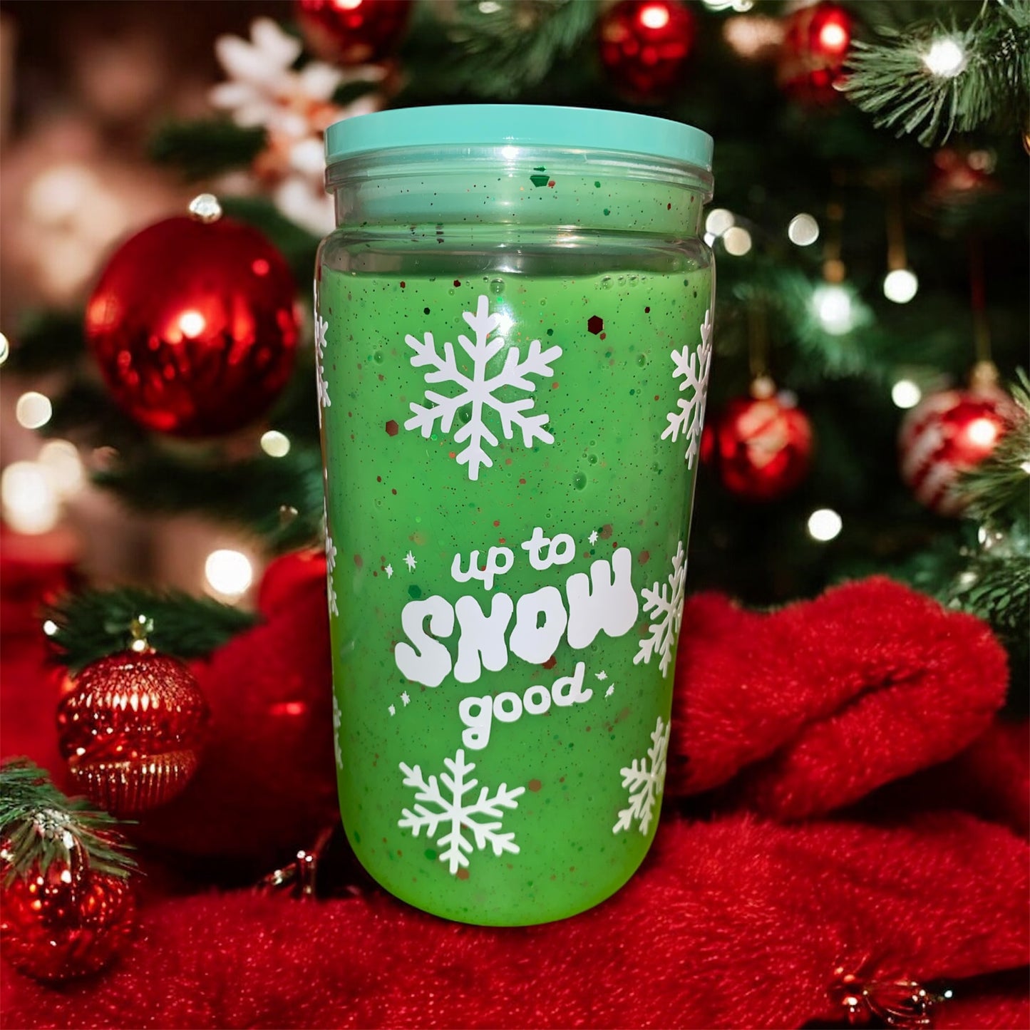 {NEW} Up To Snow Good Snowglobe Tumbler