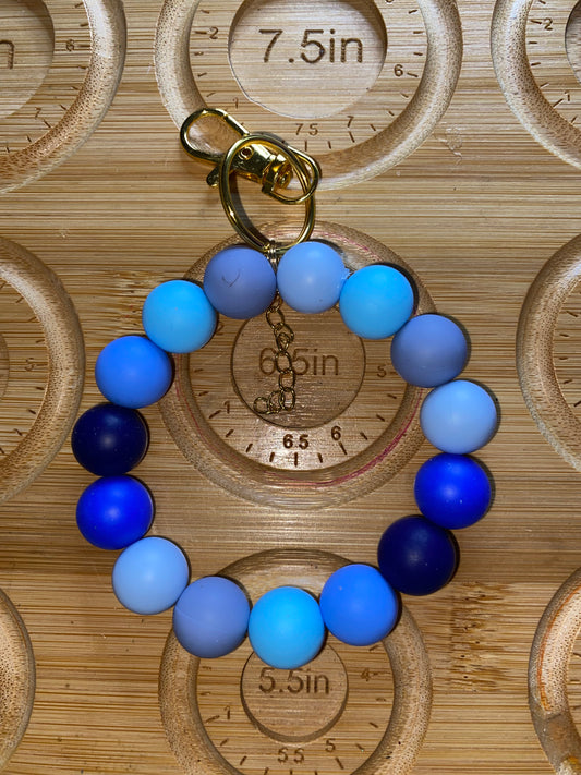 💙 Blue Ocean Ombre Beaded Wristlet Keychain