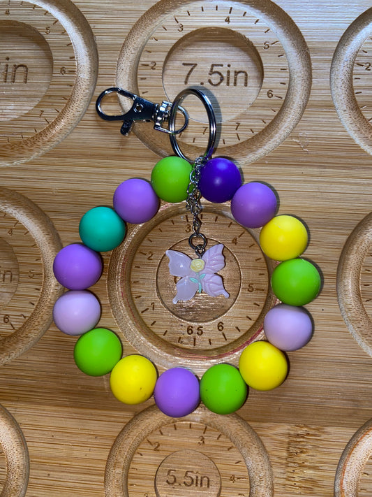 🦋 Butterfly Garden Pop Beaded Wristlet Keychain