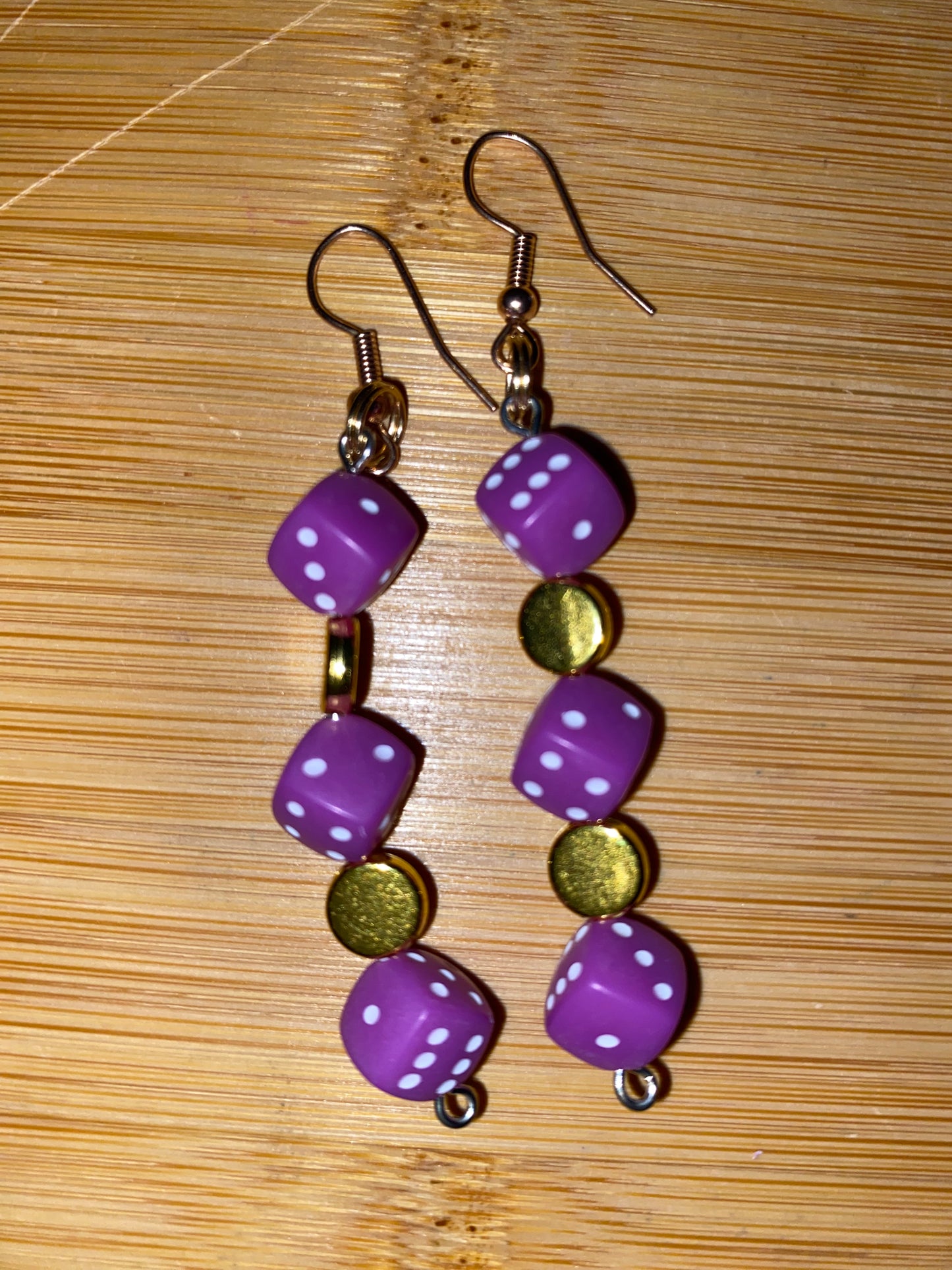 🎲 3. Royal Plum Roll Earrings 💜🎲