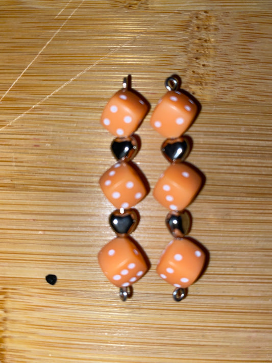 🎲 1. Peach Lucky Roll Earrings 🧡🎲