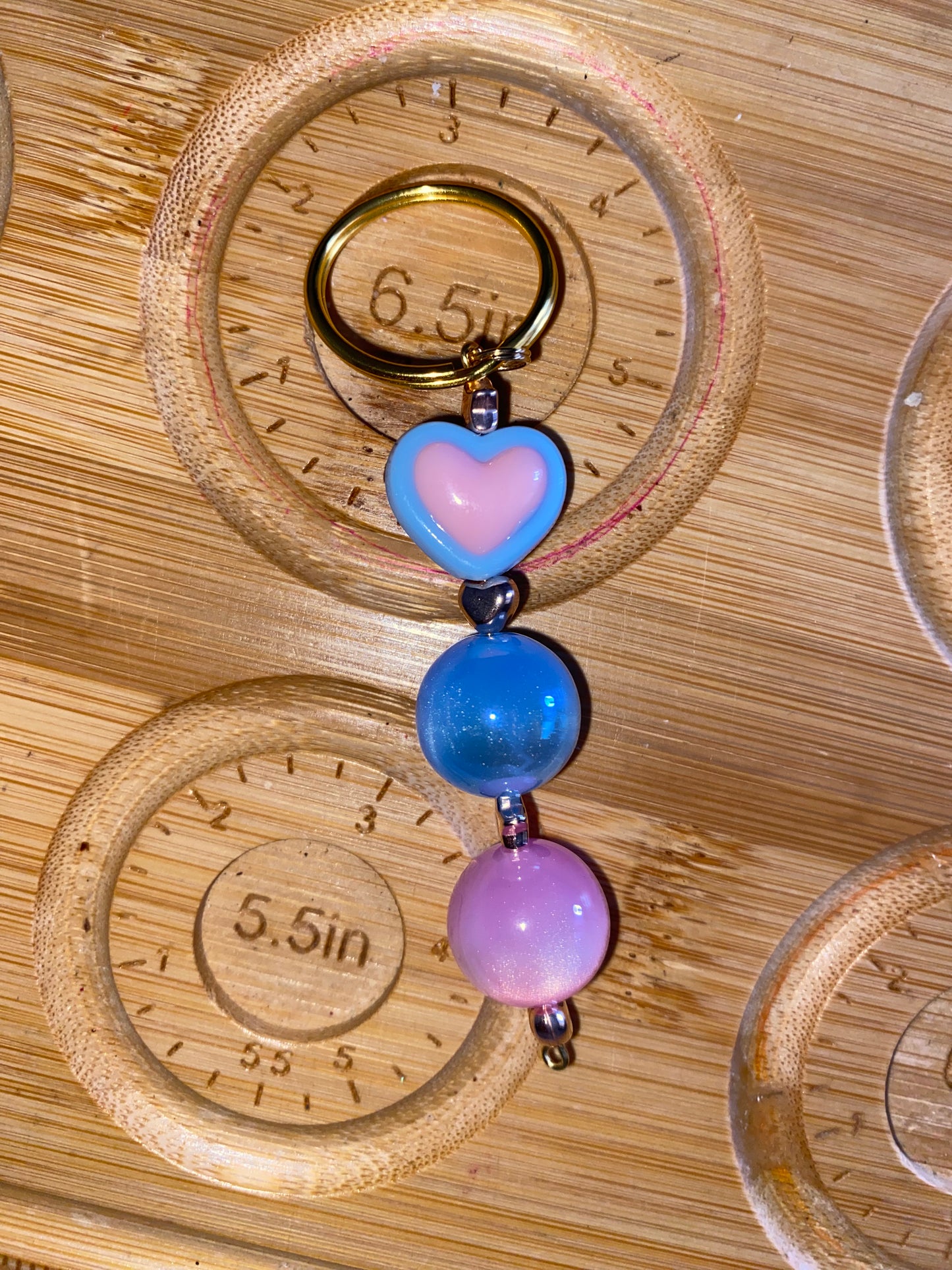 💖 Blue + Pink = The Sweetest Heart Keychain Ever! 😍