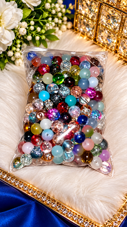 💎 Mystery Mixed Bead Bags ✨ Colorful Sparkle Beads for DIY Bracelets, Keychains & Jewelry Making