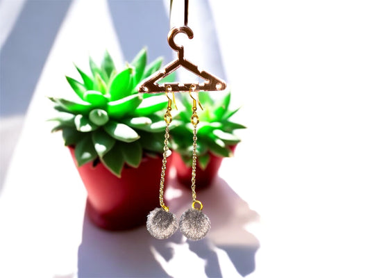 Fuzzy Eyez Earrings {GRAY}