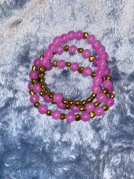 Golden Purple Bracelet Set