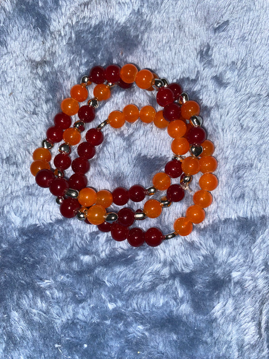 Orange Ring Bracelet Set